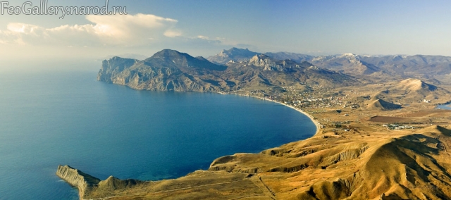 Фото Крым. Вид на Коктебельский залив и горный масив