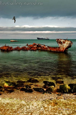 Фото Крым. Вид на Феодосийский залив с берега